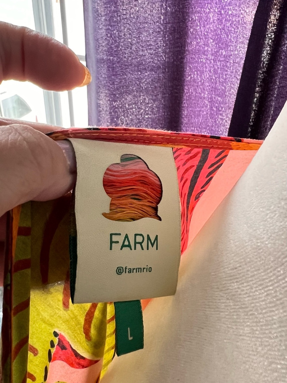 FARM Rio Summer Dream Square Neck Top size L - Picture 6 of 7